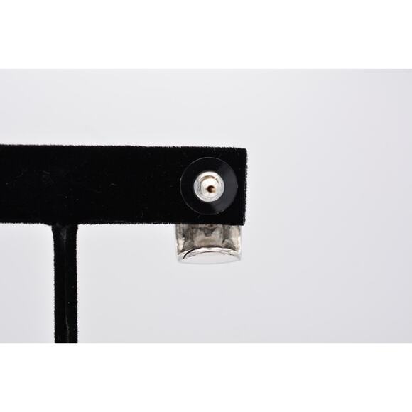 Givenchy Crystal Hoops Earrings Square Rhinestone Silver Vintage Signed BinAI - Picture 9 of 12